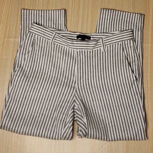 Banana Republic Womens Petite Avery Striped Linen Blend Ankle Pants 8P